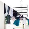 Foldable Pant Hangers Stainless Steel Pant Hangers Folding With Multi Tiers Anti-Slip Clothing Rack Multifunctional Closet