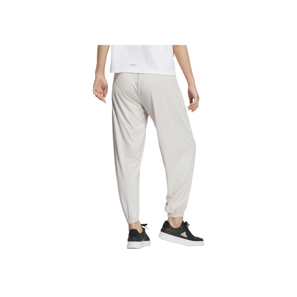 adidas Women's UPF50+ Sun Protection Loose-Fit Woven Pants Beige JJ2270