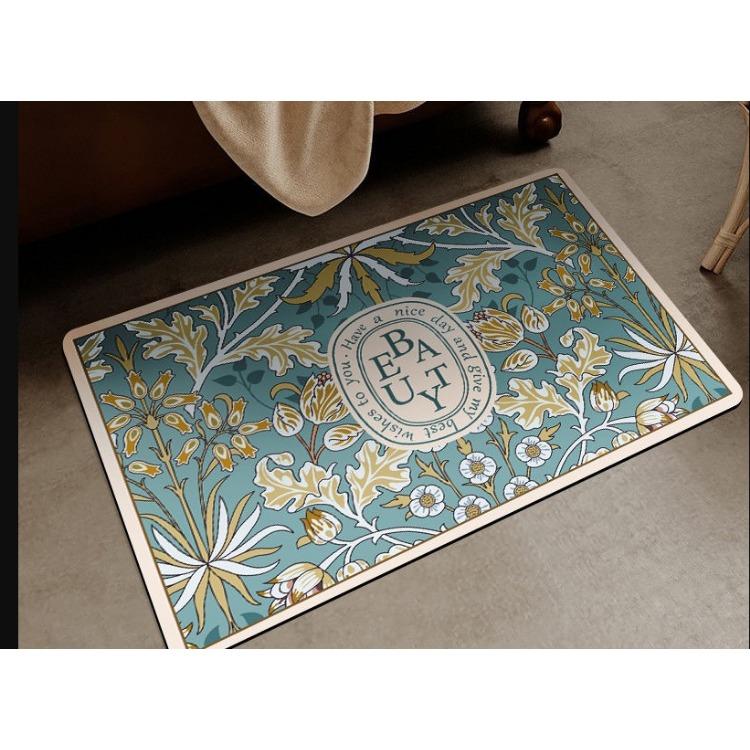 Retro Mata Podłogowa do Łazienki Szybkoschnąca Antypoślizgowa Odporna na Zabrudzenia i Odporna na Zużycie Mata Podłogowa