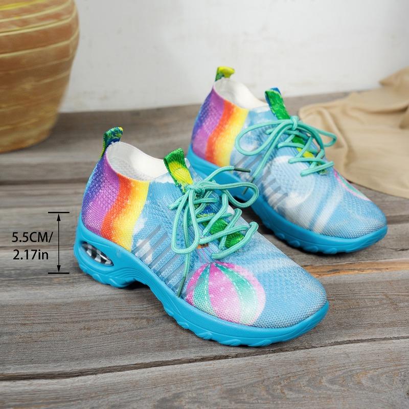 Fashion Spring Sneakers Women's Fashion Round Head Deep Mouth Deep Mesh Breathable Front Lace-up Soft Sole Non-slip Shoes