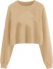 2024 Autumn/Winter Women's Solid Color Plus Velvet Loose Round Neck Short Hoodie