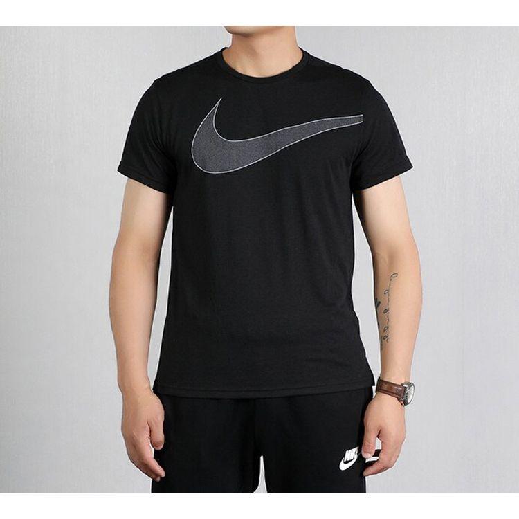 Nike Sport Short Sleeve T-Shirt With Large Swoosh Men Tops Black BV2861-010