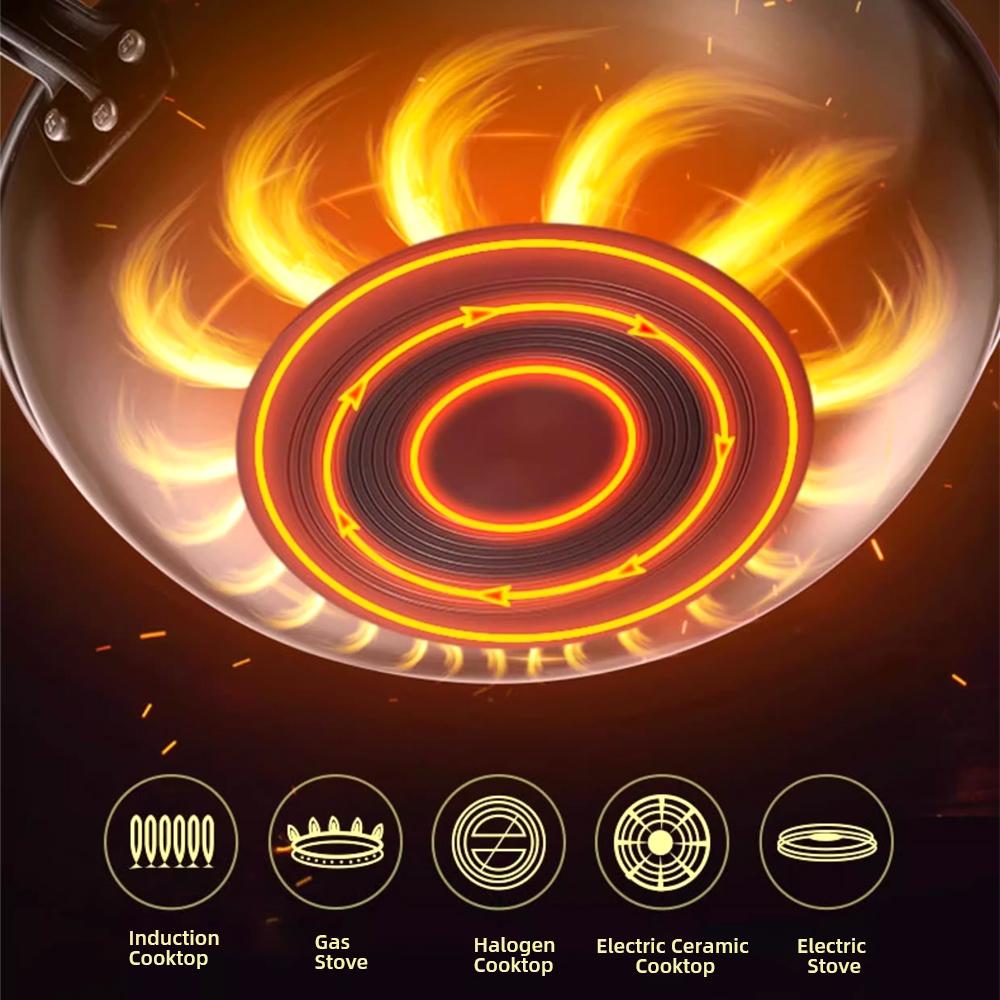 COOKER KING Traditional Handmade Iron Pans High Quality Wok Pot Non-stick Kitchen Uncoated