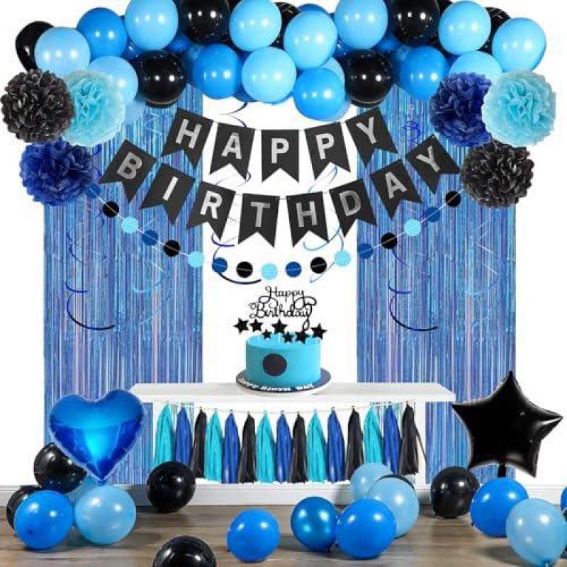 

R4523 Blue-Black Christmas Halloween Birthday Party Decor синий