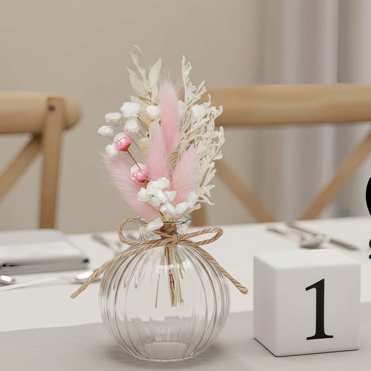 

4pcs Mini Dried Flower Bouquet, Groom s and Best Man s Boutonnieres, Dried Flower Gift Box, Boho Wedding Plate Decoration, Birthday Cake Arrangement 4pcs