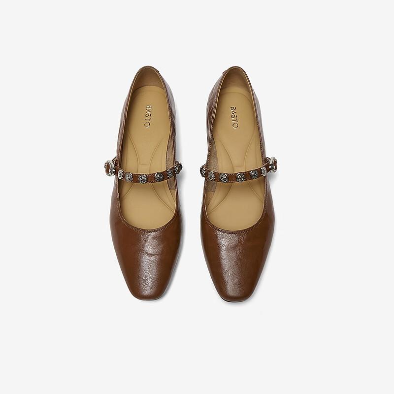 BASTO French Style Lambskin Mary Jane Shoes for Women