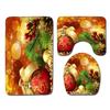 Christmas Shower Curtain Floor Mat Combination Four-Piece Set Bathroom Toilet Carpet Shower Room Mat Foot Mat