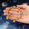 Twelve Constellations Guardian Cloisonné Enamel Flower Bracelet
