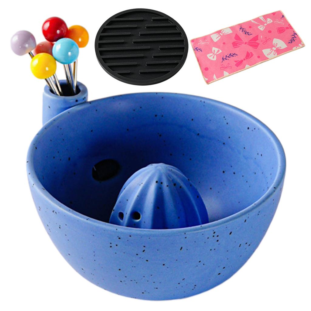 5-Piece Ceramic Berry Washing Bowl with Built-In Spinner Strainer Fruit Vegetable Kitchen Prep