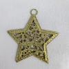 Gold Powder Wrought Iron Deer Star Christmas Tree Ornament