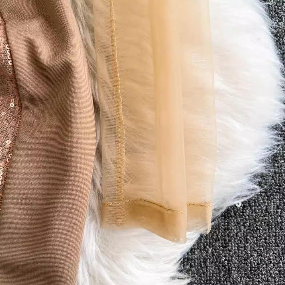 2025 neue Frühjahr Sommer Frauen High-End-Party Mode O Neck Shiny Diamanten Langarm Schlank Lange Party Casual Kleider