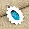 Blue Topaz Gemstone 925 Sterling Silver Jewelry Handmade Pretty Design Pendant For Gifts