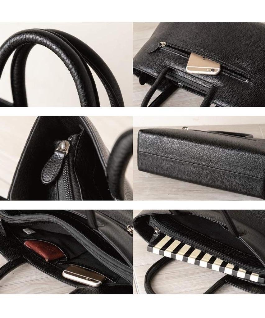 BAG Since Imai Bag Formal Bag GENOVA Made In Japan Genuine Leather Bag with Zipper Handbag Black [IMAI 1977] Women's (1804 Black)