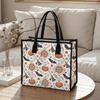 Boho Halloween Tote Bag Pumpkin Bat Pattern Casual Handbag for Daily Shopping