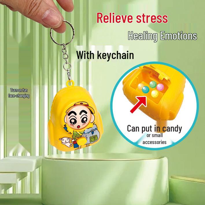 TikTok-Inspired Face-Changing Cartoon Keychain: Funny Decompression Backpack Pendant Toy