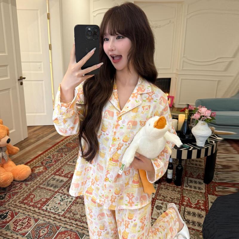 Yuzhaolin Sweet Long-Sleeved Girl Pajamas