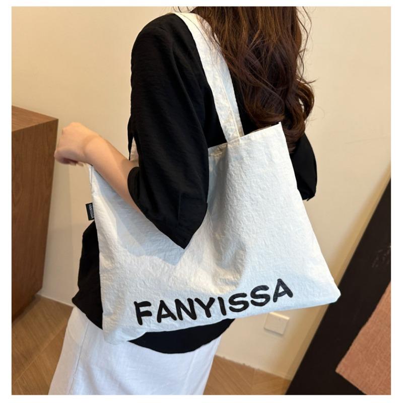 

Canvas bag women s large-capacity new summer casual simple shoulder shopping bag class support слоновая кость