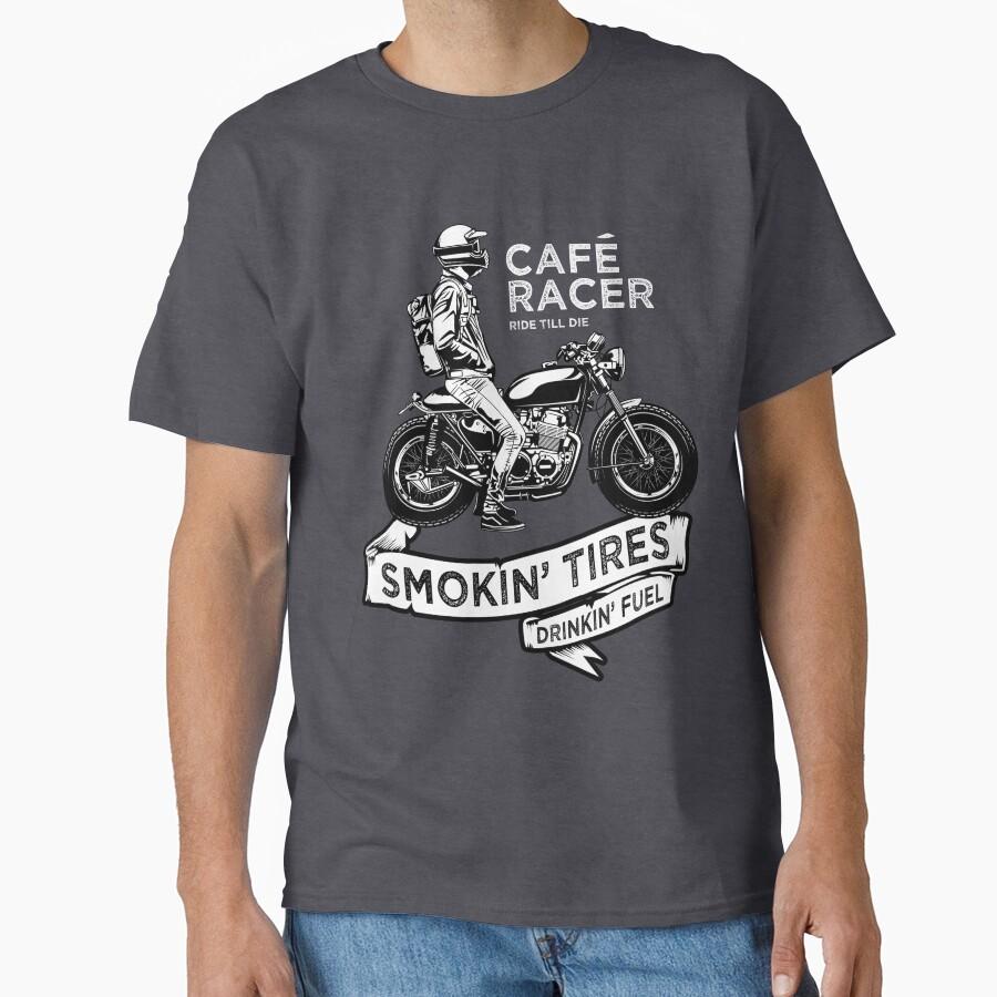 Cafe Racer Bikers Classic Motorcycle Rider 100% cotton printed Vintage T Shirt large size Adult tops S-6XL
