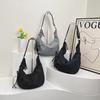 Korean Plaid Canvas Underarm Bag - Large Capacity Crossbody for Women, 2025 Style