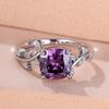 Creative design of the new white K square purple diamond edge Fujiman ring