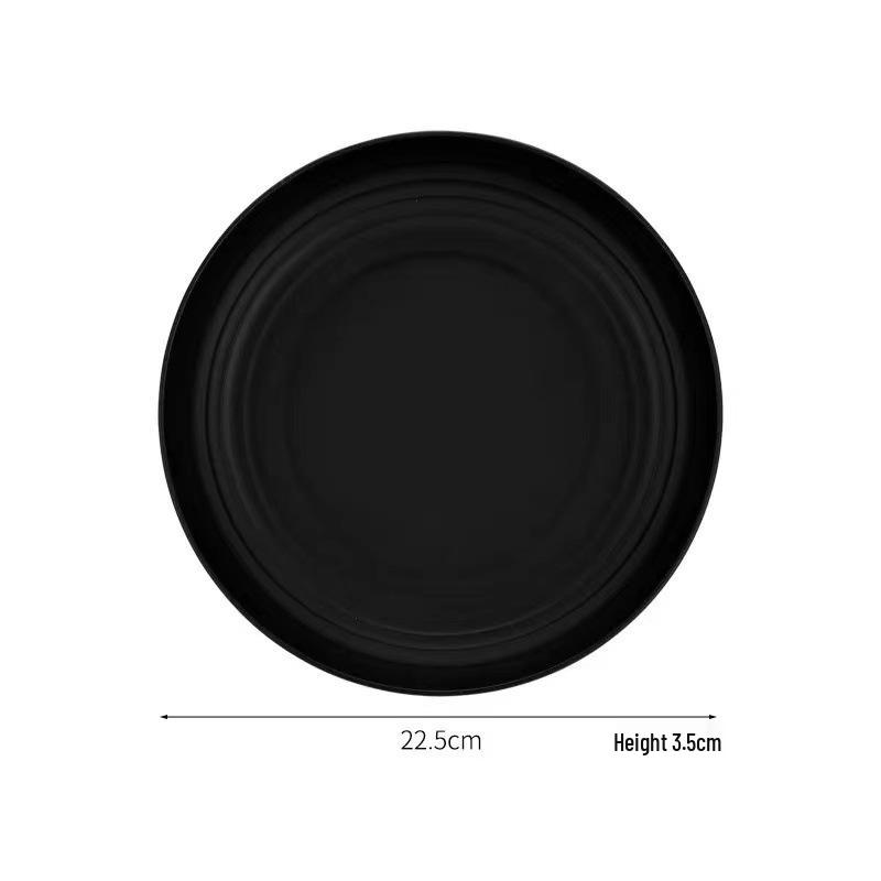 

Набор столовой посуды из пшеничной соломы: Черные тарелки, миски и чашки для использования на открытом воздухе и дома