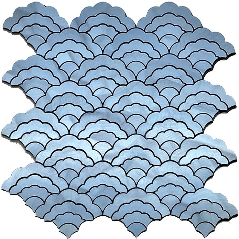 1Pcs Fan Shape Mosaic Ceramic Personality DIY Background Wall Bathroom Homestay Pool Kitchen Bathroom Wall Paper Home Decoration