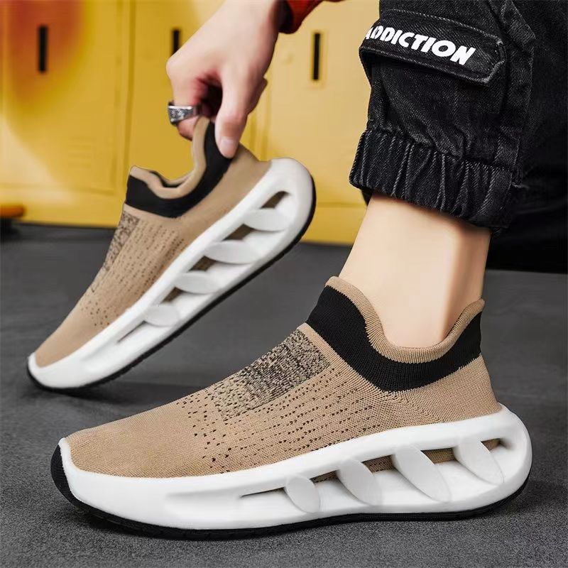 Мужские без шнуровки прогулочные туфли Теннисные туфли с лезвием Нескользящие кроссовки — фото 10