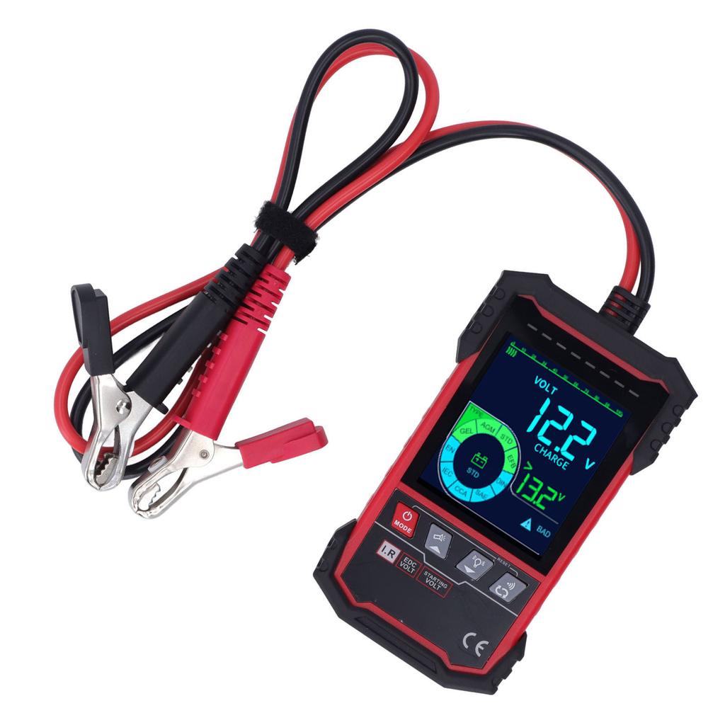 Car Battery Tester 12V 24V 100‑1999 CCA Load Automotive Alternator Testing Analyzer for Truck Marine 3.2in Screen