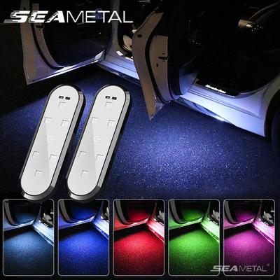 Luces de Puerta de Coche LED Luz de Bienvenida Control Magnético Carga USB Lámpara de Señal de Emergencia