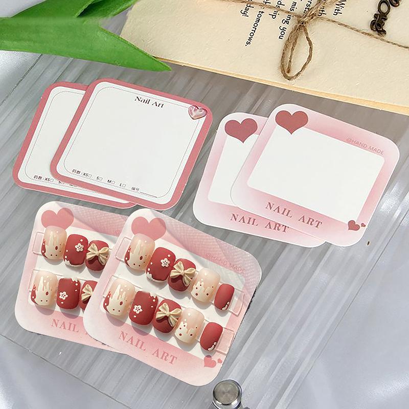 20/50 Sheets 6.5X6.3Cm Nails Packing Cardboard Handmade False Nail Design Swatch Show Cards Manicure Art Display Nailfie Prop