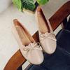 Flat Bottom Non-slip Comfortable Casual Nurse Doudou Shoes 2025 Autumn New Bow Beef Tendon Sole Shallow Mouth Single Shoes Women