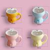Cartoon Animal Open The Mouth Mug Ceramic Porcelain Cat Rabbit Bear Coffee Tea Mug With Handle Breakfast Cup
