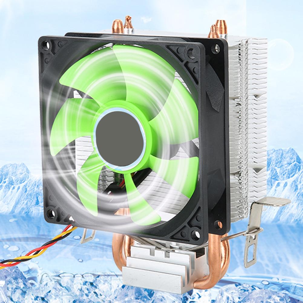 CPU Fan 3 Pin Konnektör Bilgisayar Aksesuarı Işıksız 2 Pirinç Boru AMD 775   1155   Intel için