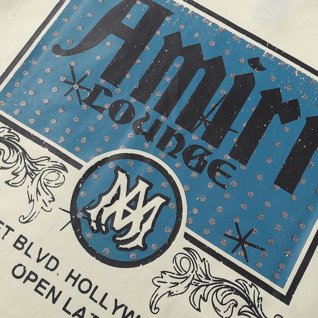 732 Amiri 2025 Sommar Ny Herr- och Dam Lös Högkvalitativ Bomull Plus Size T-shirt Par T-shirt