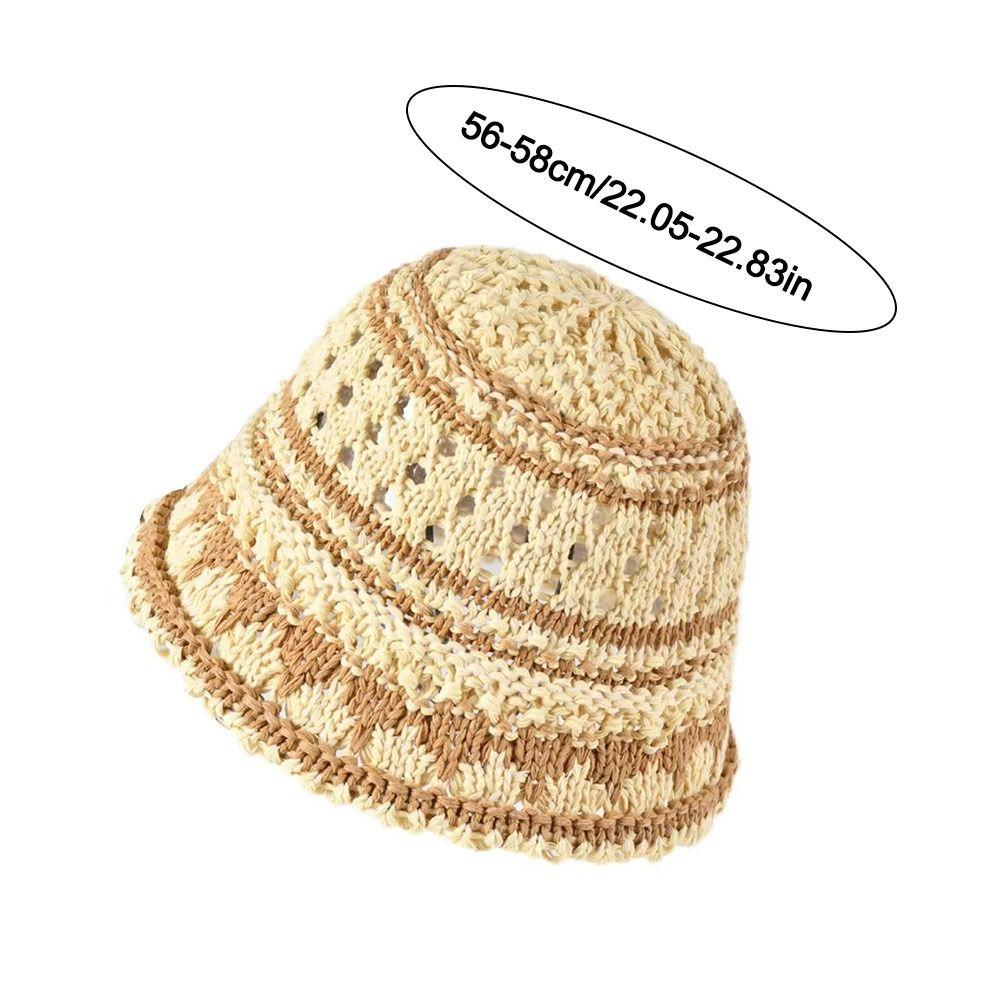 Chapeau de soleil ajouré Panama respirant Chapeau de voyage Mode Chapeau bob Été