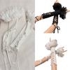 Elegant Lace Trim Flare Arm Sleeves With Ballet and Ribbon Design For Dance And Theme Event Dressingup Anime Armwear
