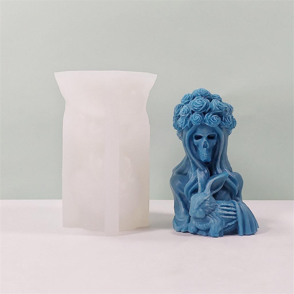 Skull Witch Rabbit Ornament Crafts Silicone Mold Epoxy Jewelry Mold Resin Casting Pendant Mold Suitable for Diy Crafts