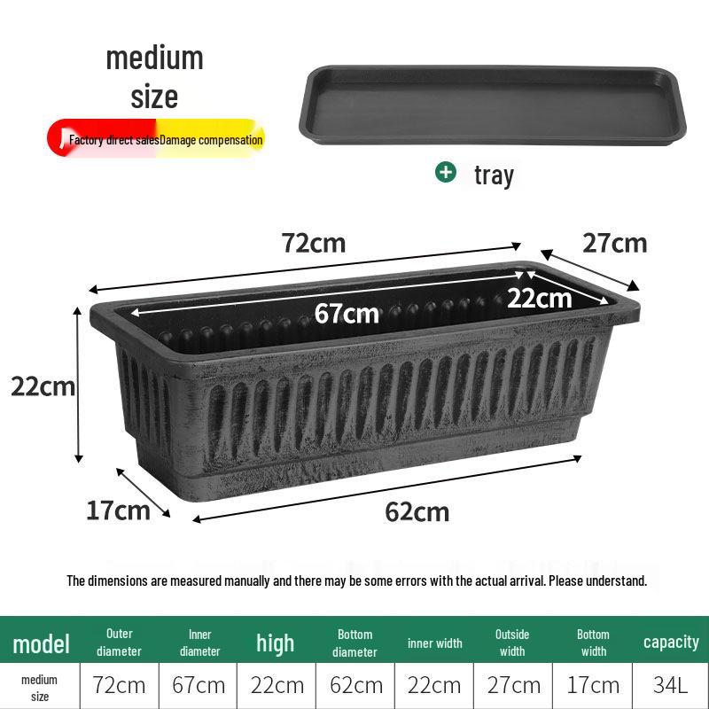 Large Rectangular Plastic Balcony Planter with Free Shipping