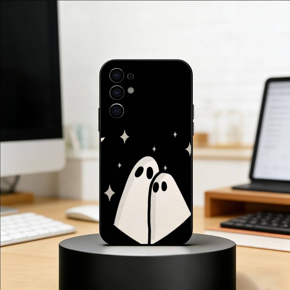 Stardust Ghost Handyhülle Schwarzes Silikon Weich Für Samsung S25,S24,S21,S22,S23,S30,Ultra,S20,Plus,Fe,Lite