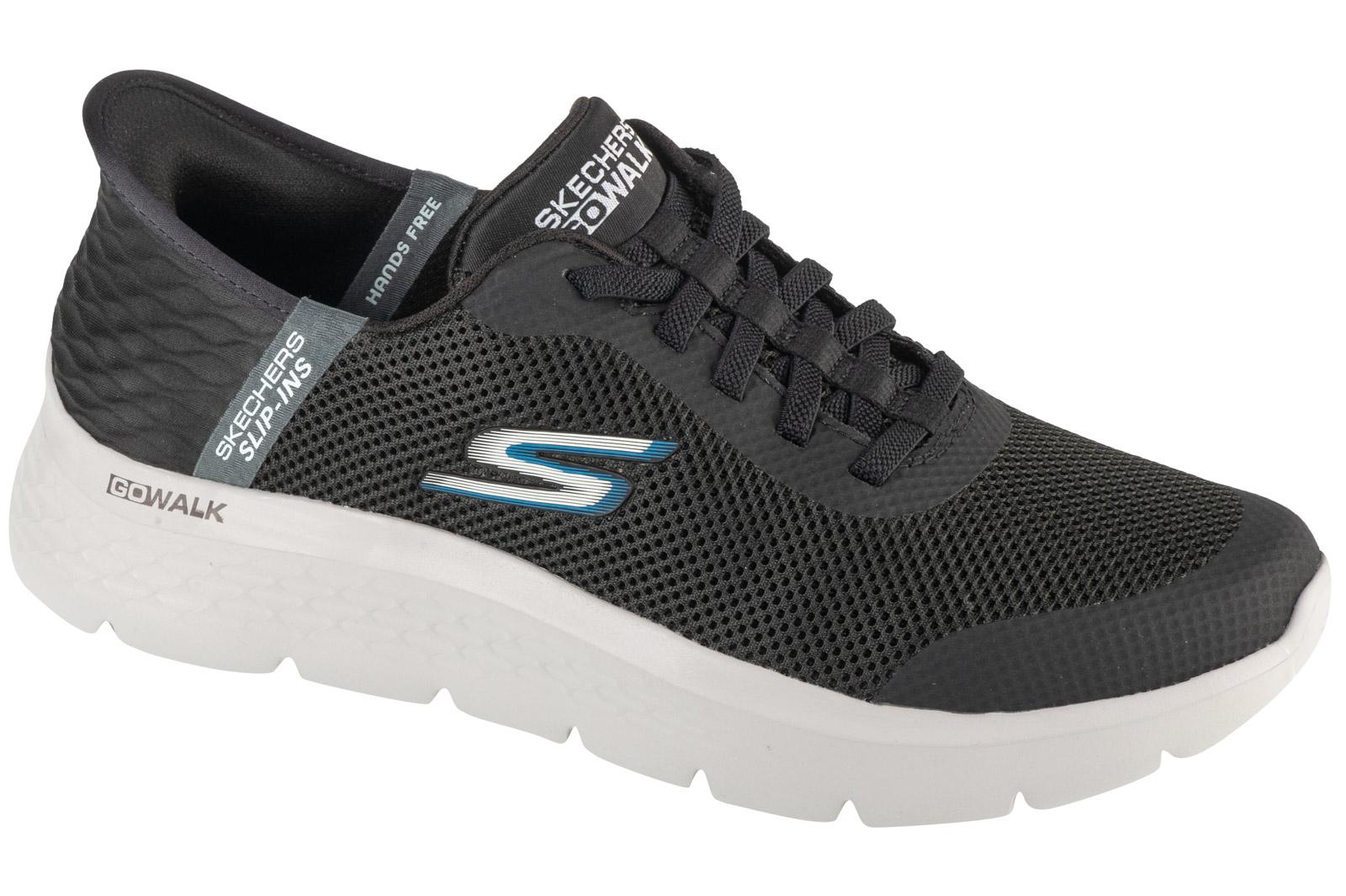 Skechers Slip-Ins: Go Walk Flex - Hands Up, schwarze Herren-Sneaker 41 schwarz