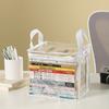Foldable Book Box Student Dormitory Classroom Book Organizer Storage Case Transparent Waterproof Household Book Storage Box