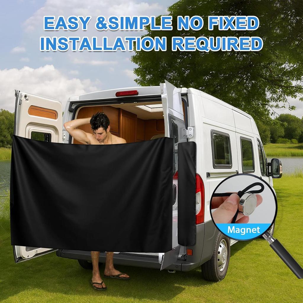 RV Privacy Curtain With Magnetic Rope Waterproof Large Adjustable Cover Outdoor Camping Curtain 600D waterproof Oxford cloth