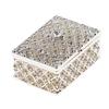 Rhinestone Hollow Storage Box Silver Plated Trinkets Magnet Clasp Case Decor