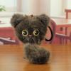 Cute Grey Cat Plush Toy Keychain - Sitting Pose