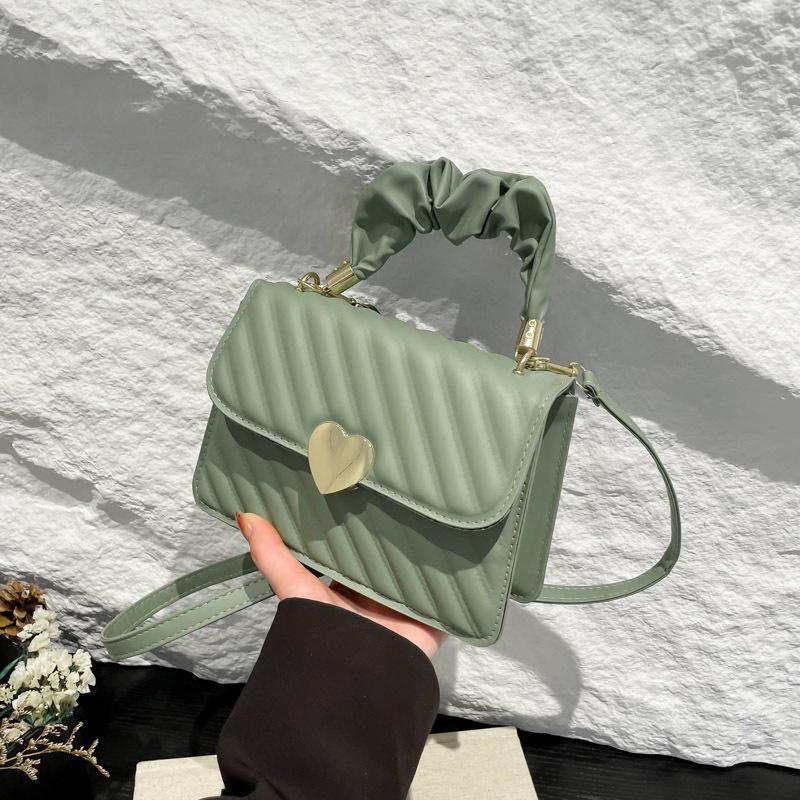 Delikatna plisowana torebka w stylu koreańskim: Wiosna 2024 Wszechstronna Mała Kwadratowa Torebka Matka-Dziecko