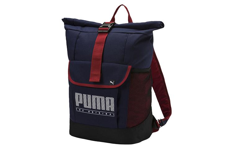 PUMA Fabric Handbag Backpack Regular Unisex Navy Blue 075003-02