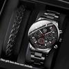 Watch 2-Piece Set Men'S Watch Business Mesh With Watch Quartz Watch Set