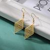 Stainless Steel Geometric Rhombus Drop Earrings for Women Girls Waterproof Minimalist Jewelry Valentine Gift