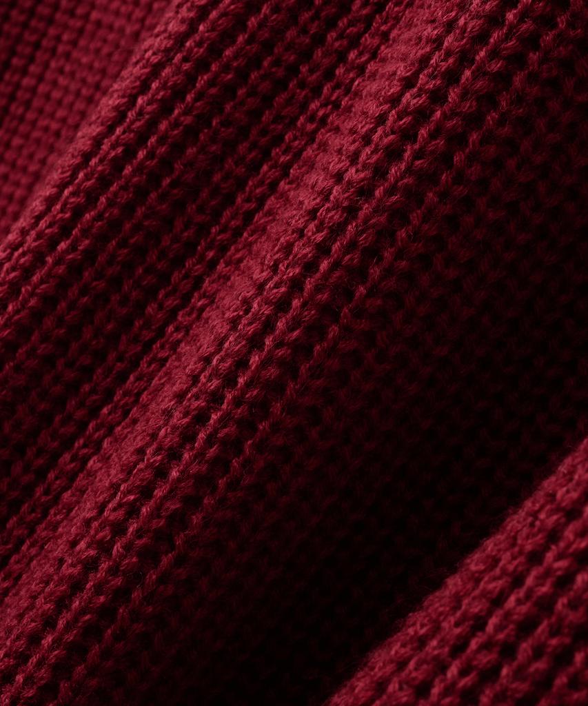 BLOND9 Shawl Collar Raglan Knit Zip-Up_Deep Red