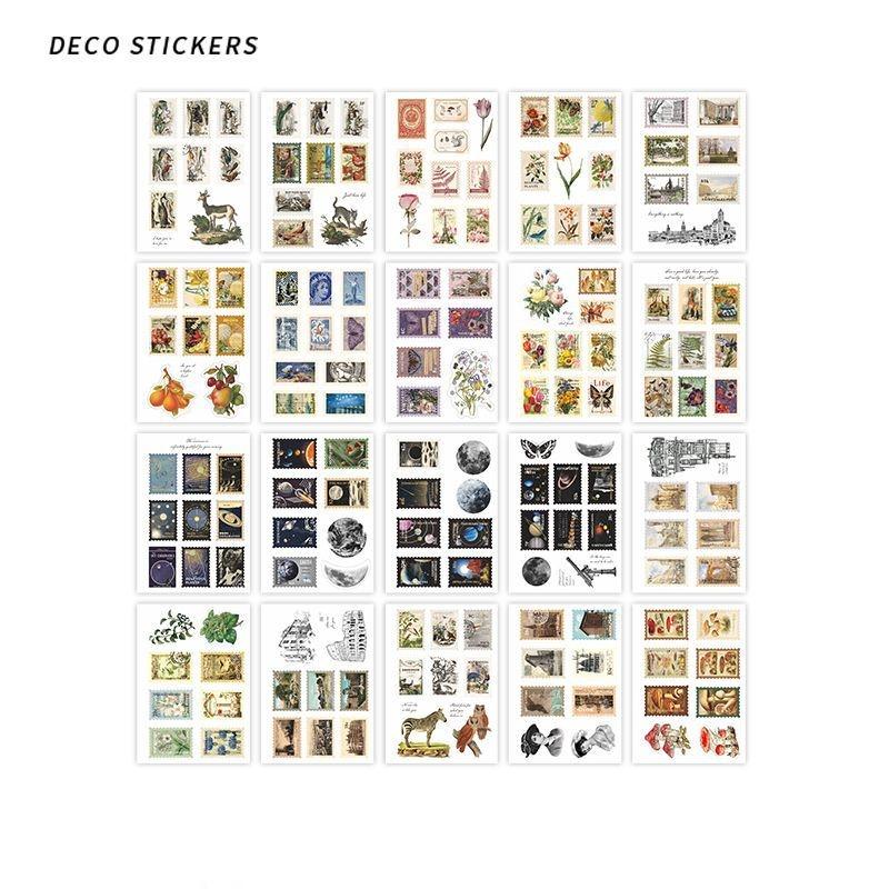 20 Sheets Sticker Book, Nature Theme Sticker Booklet, Vintage Deco Stickers, Scrapbooking Sticker, Bullet Journal Sticker